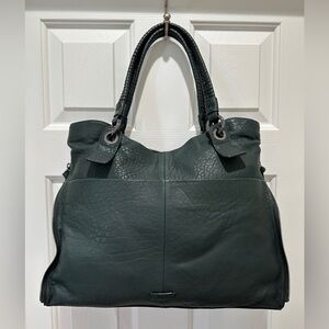NEW Vince Camuto Deep Jade Leather Tote Bag w/ Dust Bag & Authentication Card